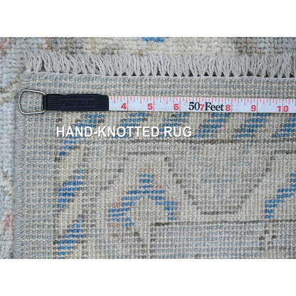 Oushak And Peshawar Wool Hand Knotted Rug Grey 2.10x9.7 -O020477
