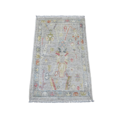 Oushak And Peshawar Wool Hand Knotted Rug Grey 2.0x3.1 -O020485