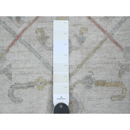 Oushak And Peshawar Wool Hand Knotted Rug Ivory 3.11x5.11 -O020487