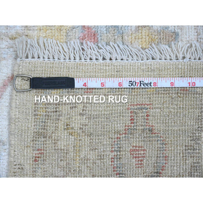 Oushak And Peshawar Wool Hand Knotted Rug Ivory 3.11x5.11 -O020487