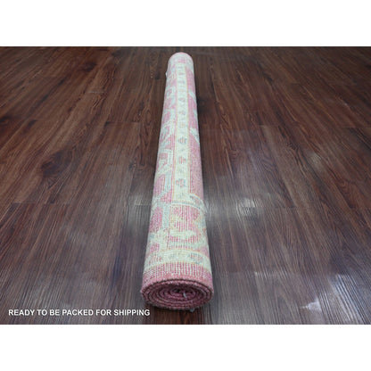 Oushak And Peshawar Wool Hand Knotted Rug Pink 4.1x6.0 -O020488