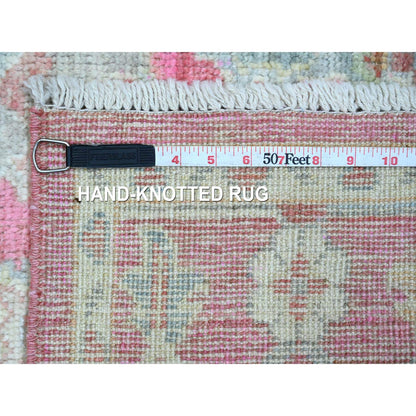 Oushak And Peshawar Wool Hand Knotted Rug Pink 4.1x6.0 -O020488