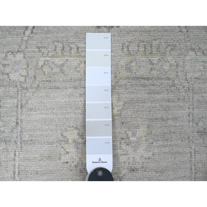 Oushak And Peshawar Wool Hand Knotted Rug Grey 2.8x9.11 -O020499