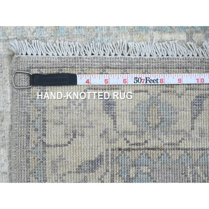 Oushak And Peshawar Wool Hand Knotted Rug Grey 2.8x9.11 -O020499