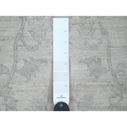 Oushak And Peshawar Wool Hand Knotted Rug Ivory 2.5x11.7 -O020502