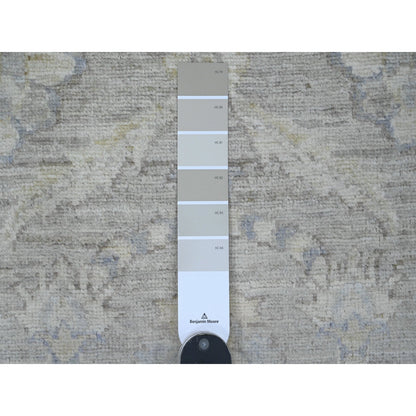 Oushak And Peshawar Wool Hand Knotted Rug Grey 2.8x16.1 -O020507