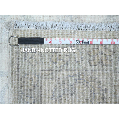 Oushak And Peshawar Wool Hand Knotted Rug Ivory 2.5x11.1 -O020509