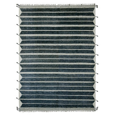 Tribal & Geometric Wool Hand Knotted Rug Black 10.4x14.2 -O020523