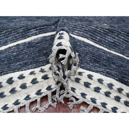 Tribal & Geometric Wool Hand Knotted Rug Black 10.4x14.2 -O020523