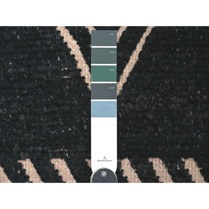 Tribal & Geometric Wool Hand Knotted Rug Black 9.4x12.10 -O020524