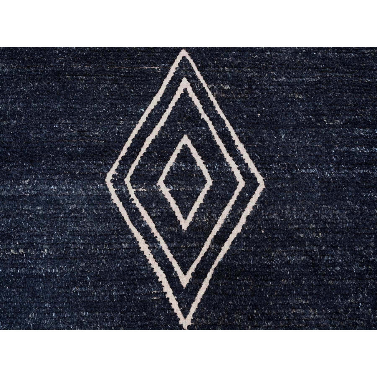 Black 9'4" x 12'10" Tribal & Geometric Hand knotted Wool Rug - Sku: O020524