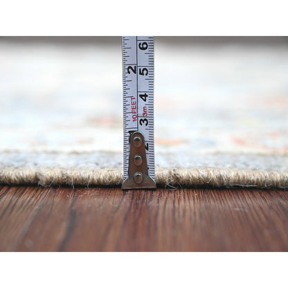 Oushak And Peshawar Wool Hand Knotted Rug Grey 2.11x11.6 -O020531