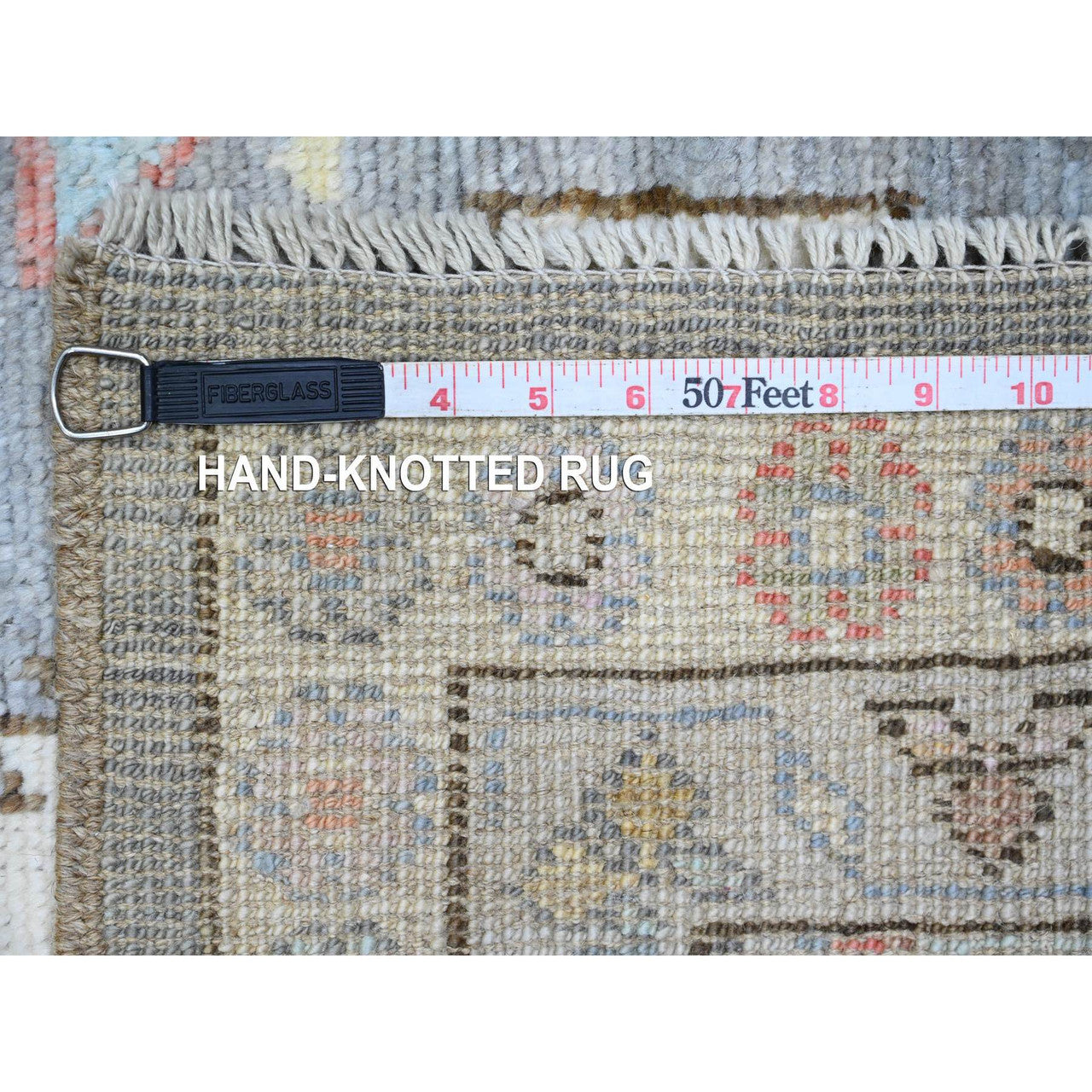Oushak And Peshawar Wool Hand Knotted Rug Grey 2.11x11.6 -O020531