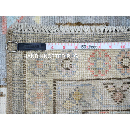 Oushak And Peshawar Wool Hand Knotted Rug Grey 2.11x11.6 -O020531