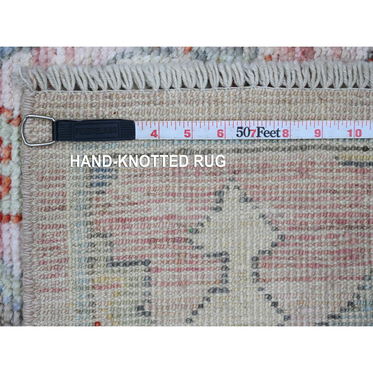 Pink 3'11" x 6'2" Oushak And Peshawar Hand knotted Wool Rug - Sku: O020534