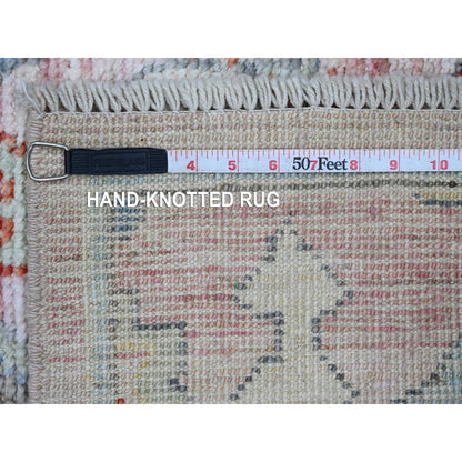 Oushak And Peshawar Wool Hand Knotted Rug Pink 3.11x6.2 -O020534