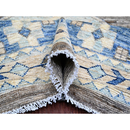 Oushak And Peshawar Wool Hand Knotted Rug Brown 11.8x15.6 -O020538