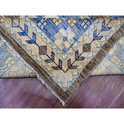 Oushak And Peshawar Wool Hand Knotted Rug Brown 11.8x15.6 -O020538