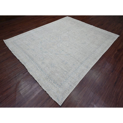 Oushak And Peshawar Wool Hand Knotted Rug Grey 8.0x9.8 -O020539