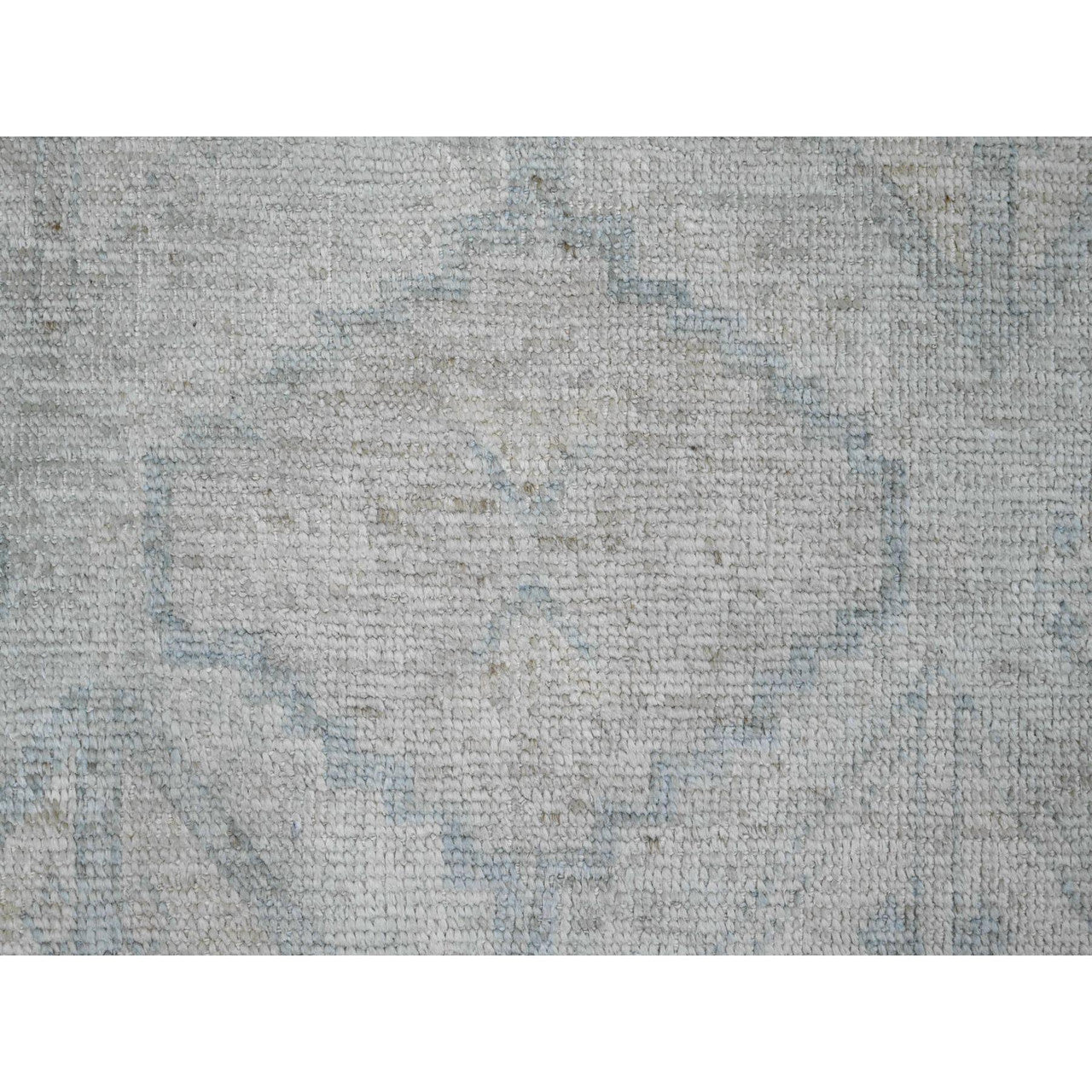 Gray 8'0" x 9'8" Oushak And Peshawar Hand knotted Wool Rug - Sku: O020539