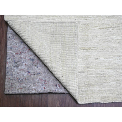 Modern and Contemporary Wool Hand Knotted Rug Ivory 9.9x13.6 -O020541