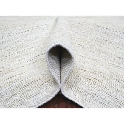 Modern and Contemporary Wool Hand Knotted Rug Ivory 9.9x13.6 -O020541