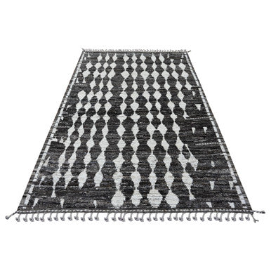 Tribal & Geometric Wool Hand Knotted Rug Grey 5.6x8.0 -O020546