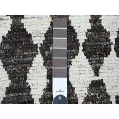 Tribal & Geometric Wool Hand Knotted Rug Grey 5.6x8.0 -O020546