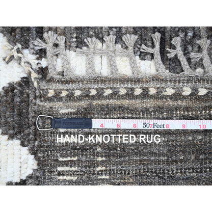 Tribal & Geometric Wool Hand Knotted Rug Grey 5.6x8.0 -O020546