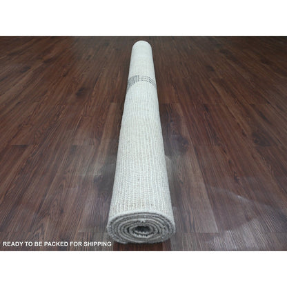 Tribal & Geometric Wool Hand Knotted Rug Ivory 6.1x9.1 -O020547