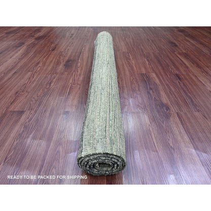 Tribal & Geometric Wool Hand Knotted Rug Green 4.5x7.8 -O020549