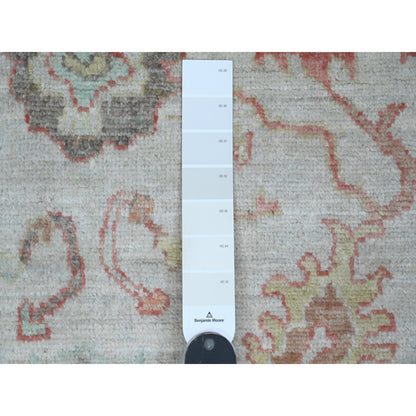 Oushak And Peshawar Wool Hand Knotted Rug Ivory 3.10x5.10 -O020568