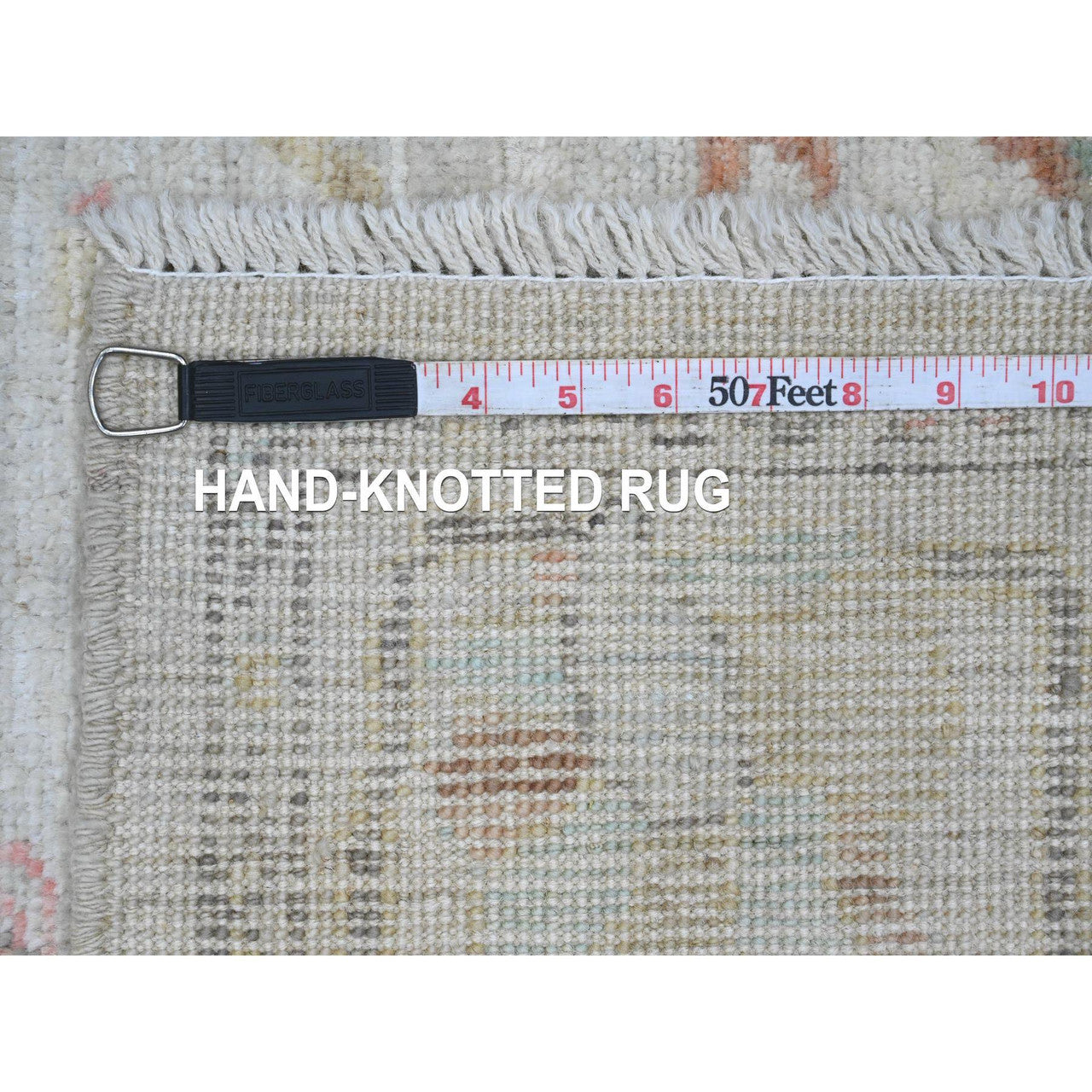 Ivory 3'10" x 5'10" Oushak And Peshawar Hand knotted Wool Rug - Sku: O020568