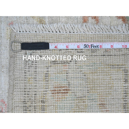 Oushak And Peshawar Wool Hand Knotted Rug Ivory 3.10x5.10 -O020568