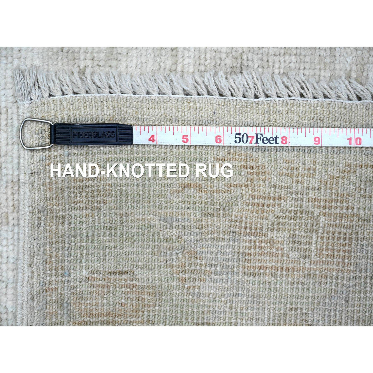 Ivory 2'10" x 11'5" Oushak And Peshawar Hand knotted Wool Rug - Sku: O020584