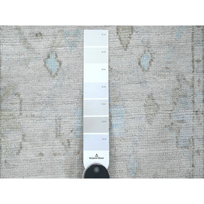 Oushak And Peshawar Wool Hand Knotted Rug Grey 2.6x9.7 -O020591