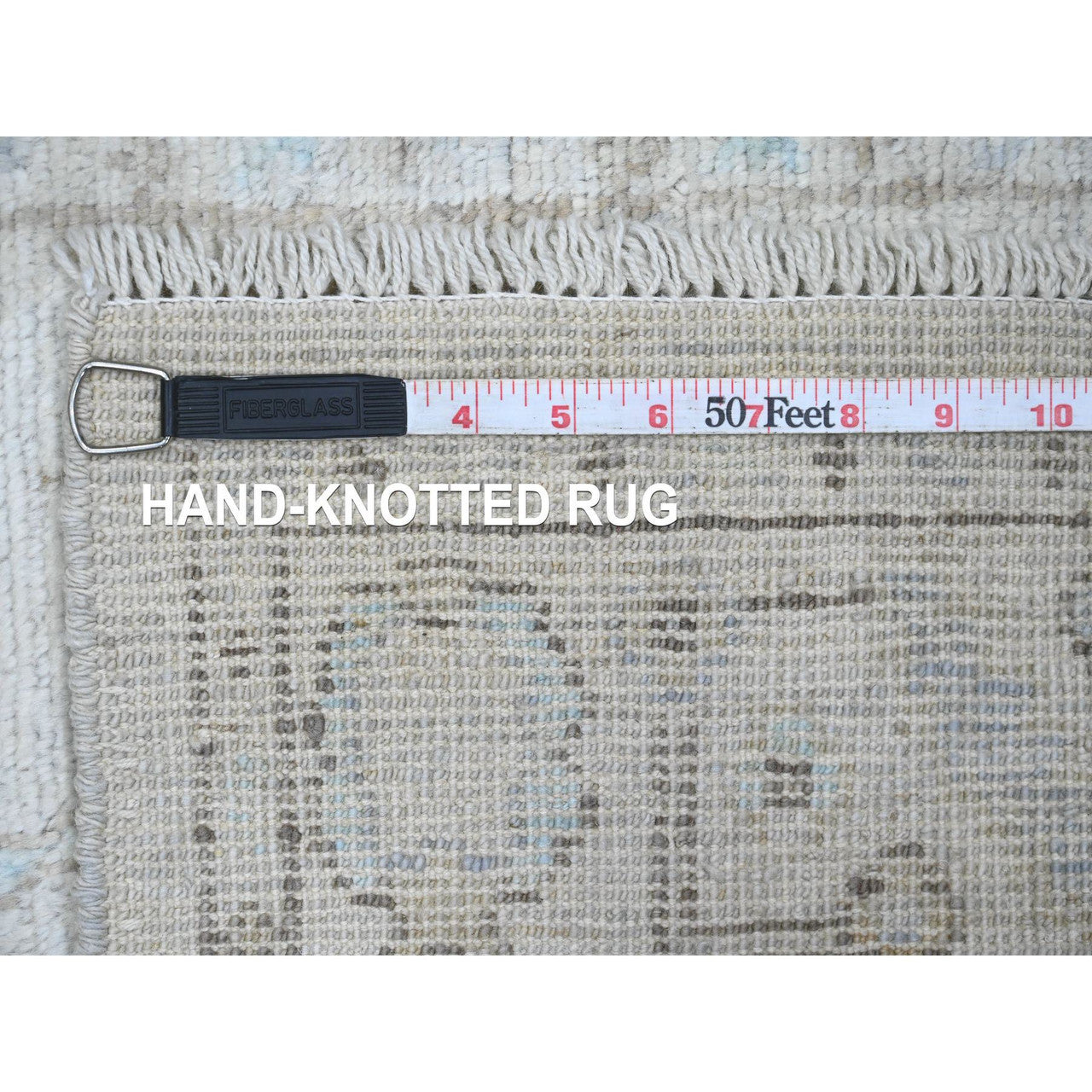Gray 2'6" x 9'7" Oushak And Peshawar Hand knotted Wool Rug - Sku: O020591