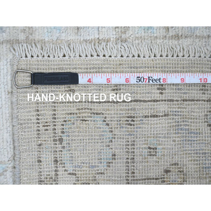 Oushak And Peshawar Wool Hand Knotted Rug Grey 2.6x9.7 -O020591