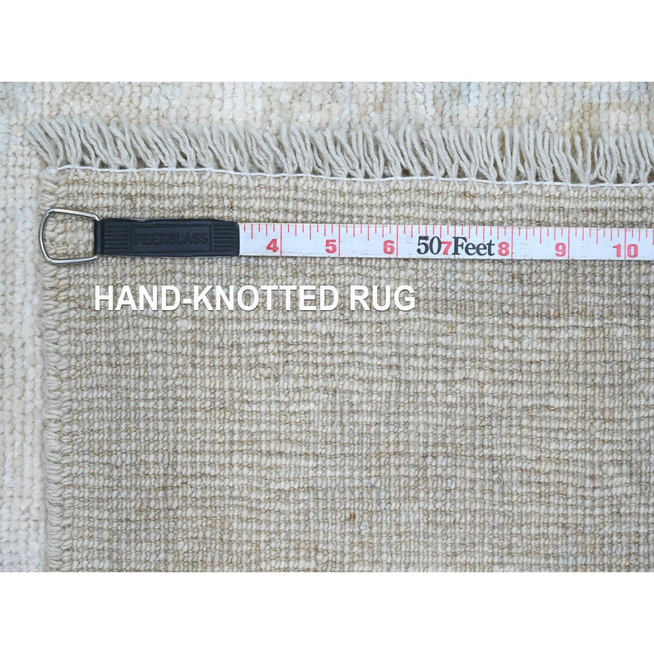 Ivory 3'0" x 9'9" Oushak And Peshawar Hand knotted Wool Rug - Sku: O020592