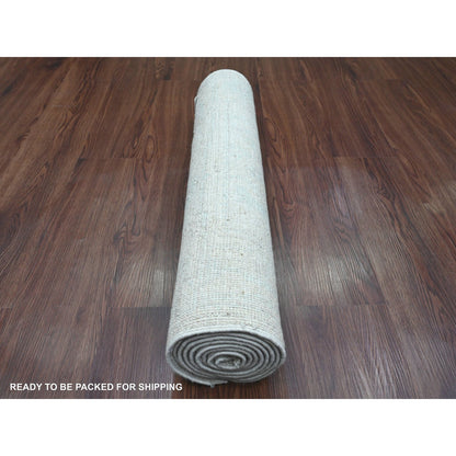 Oushak And Peshawar Wool Hand Knotted Rug Ivory 2.7x7.8 -O020593