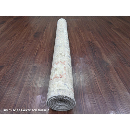 Oushak And Peshawar Wool Hand Knotted Rug Grey 4.1x5.9 -O020596