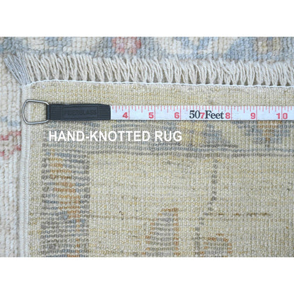 Oushak And Peshawar Wool Hand Knotted Rug Ivory 1.11x2.11 -O020601