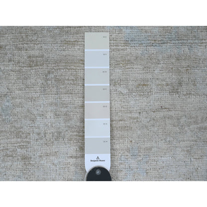 Oushak And Peshawar Wool Hand Knotted Rug Ivory 4.8x6.3 -O020606