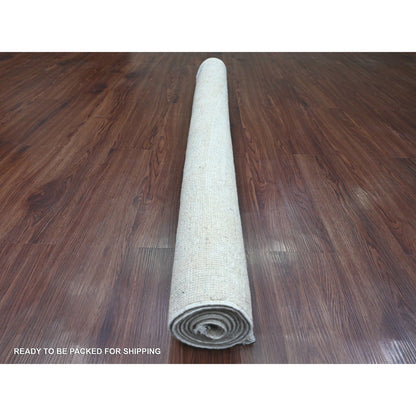 Oushak And Peshawar Wool Hand Knotted Rug Ivory 4.8x6.3 -O020606
