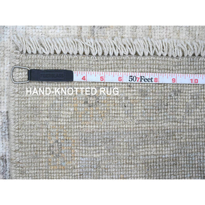 Oushak And Peshawar Wool Hand Knotted Rug Grey 4.11x6.10 -O020607