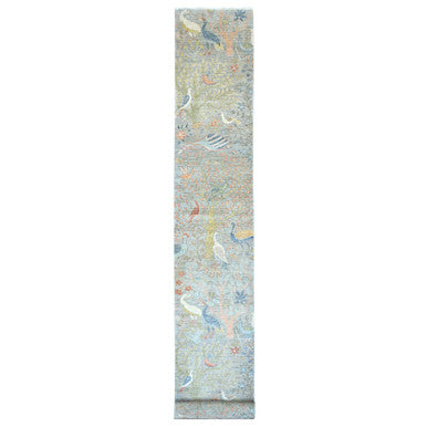 Oushak And Peshawar Wool Hand Knotted Rug Grey 2.6x20.2 -O020615