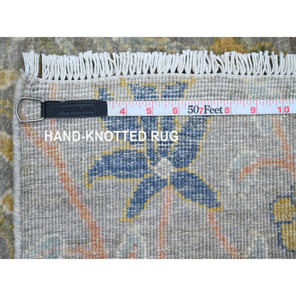 Oushak And Peshawar Wool Hand Knotted Rug Grey 2.6x20.2 -O020615