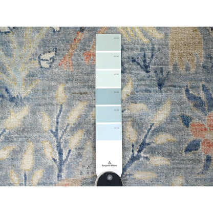 Oushak And Peshawar Wool Hand Knotted Rug Blue 2.6x25.4 -O020616