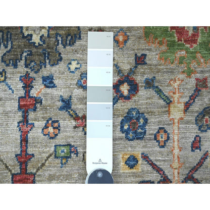 Oushak And Peshawar Wool Hand Knotted Rug Grey 3.1x5.0 -O020628