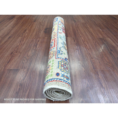 Oushak And Peshawar Wool Hand Knotted Rug Grey 3.1x5.0 -O020628